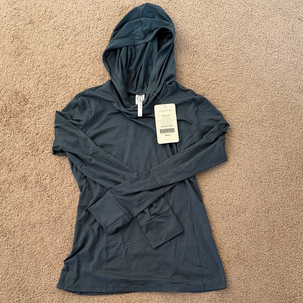 Fabletics Teal-Blue Phoenix Run Hoodie